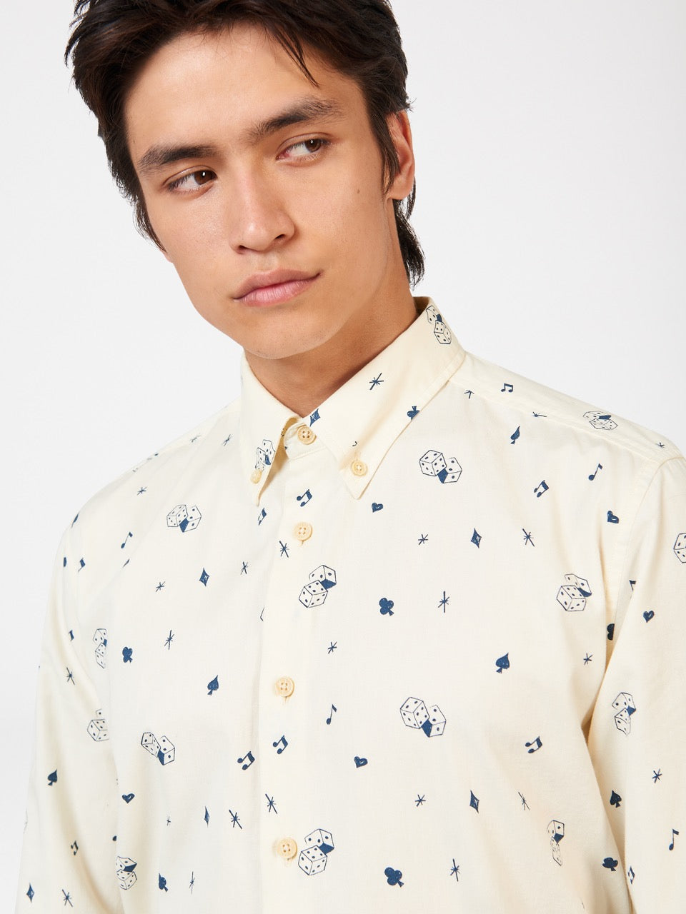 Chemises Ben Sherman Conversational Icon Blanche | GCB-17913959